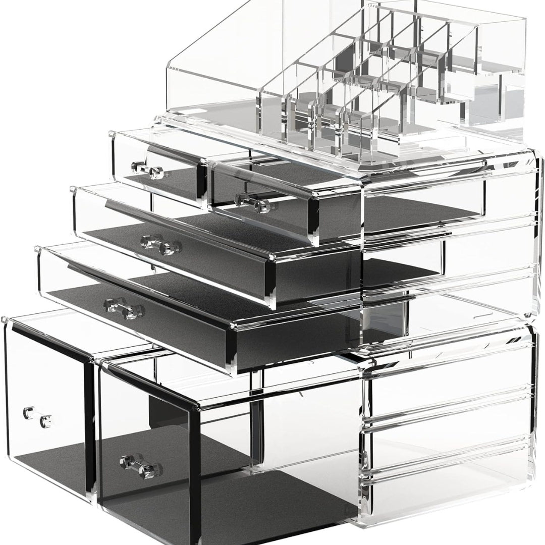 Transparenter Makeup Organizer 6 Schubladen 16 Fächer Stilvoll und Praktisch