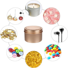 Kerzendosen Set 12x 120ml für Kerzen Selber Machen Metall Schraubdeckel Rose
