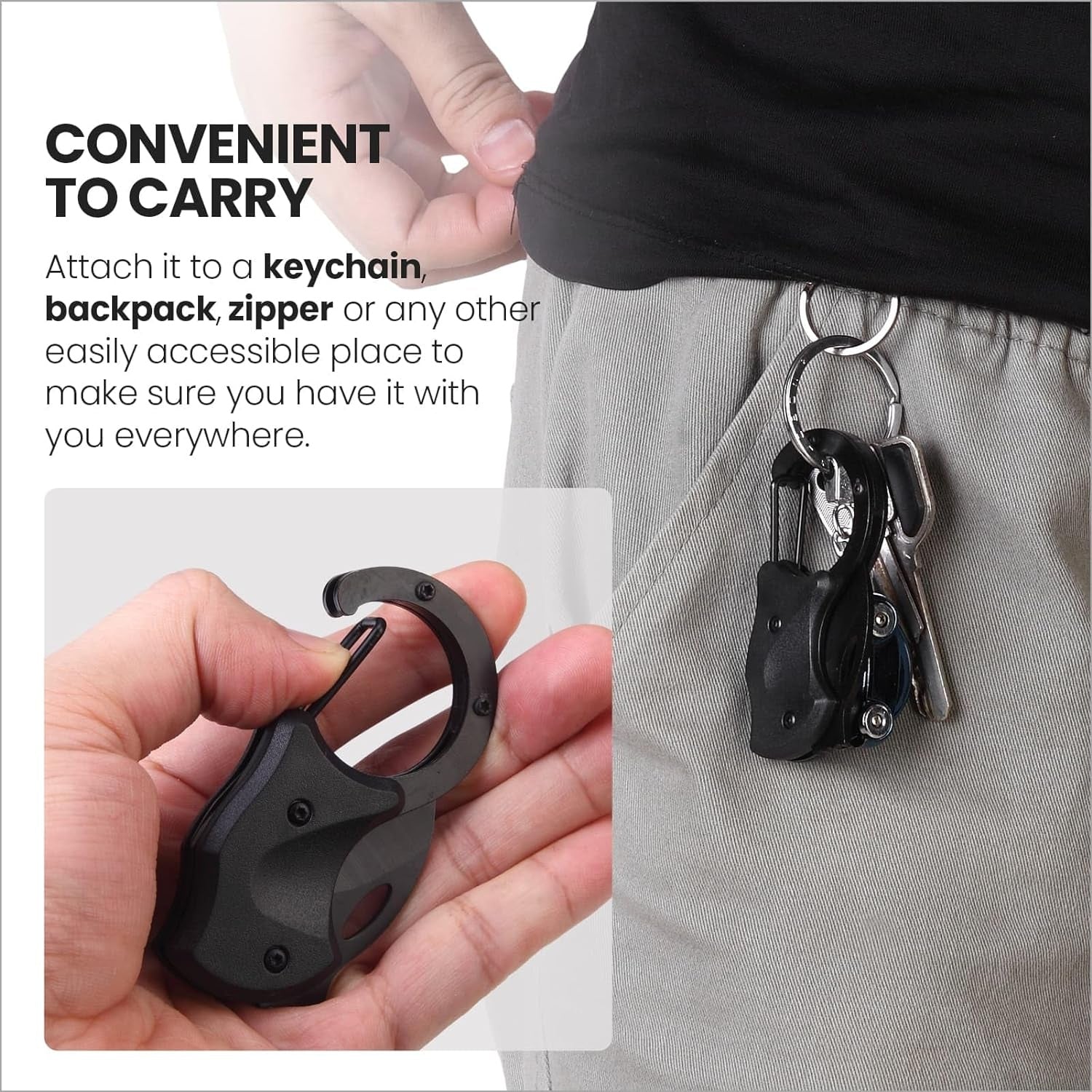 Schlüsselanhänger Messer Schwarz Klappmesser Faltbar Outdoor