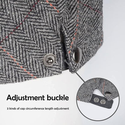 Schiebermütze Herren Sommer Grau Hut Herren Flat Cap 55-59cm