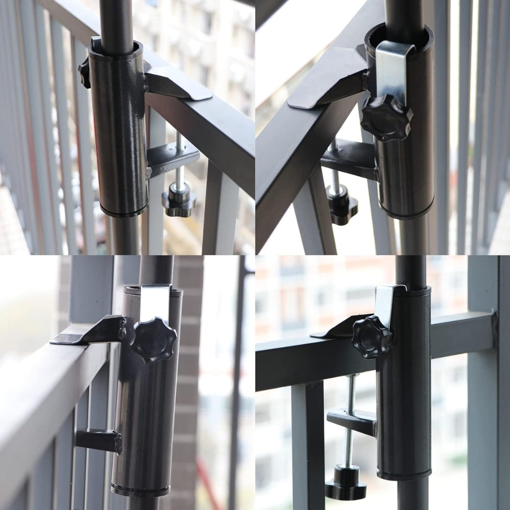 Sonnenschirmhalter für Balkongeländer Terrassenschirm Klemme Stabil Metall