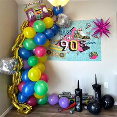 80er 90er Jahre Party Deko Ballon Girlande Bunt Luftballons