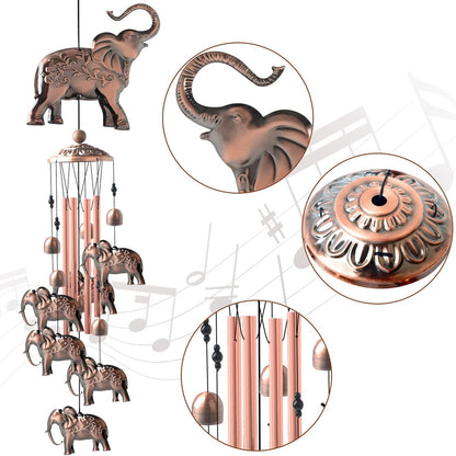 Elefant Windspiele für Draußen Messingrohre Glücksperlen Garten Dekoration