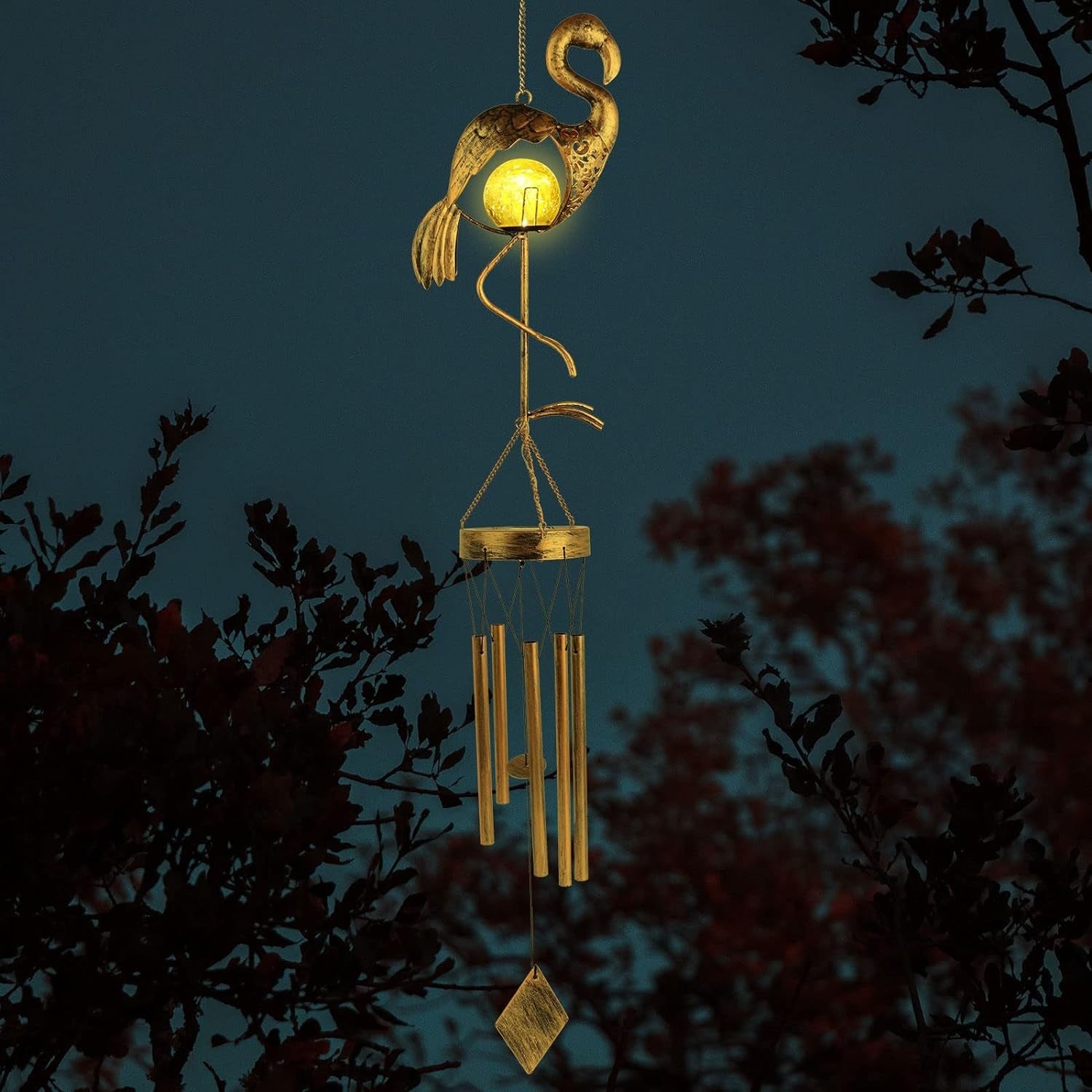 Flamingo Solar Windspiele LED Metall Wasserdicht Garten Patio Rasen Dekor
