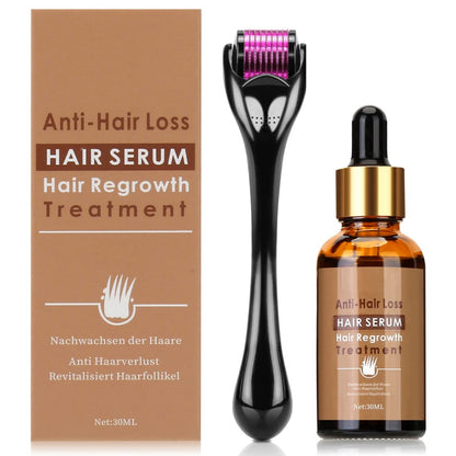 Dermaroller 0.5mm Bartroller Haaröl Wachstum Serum Set Anti-Haarausfall 30ML