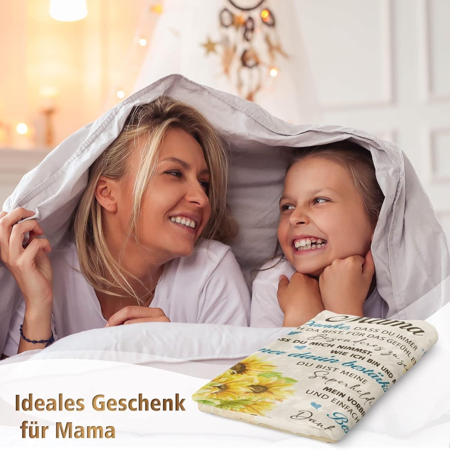 Flauschige Flanelldecke Mama Geschenk - Geburtstag & Muttertag, 150 x 130 cm