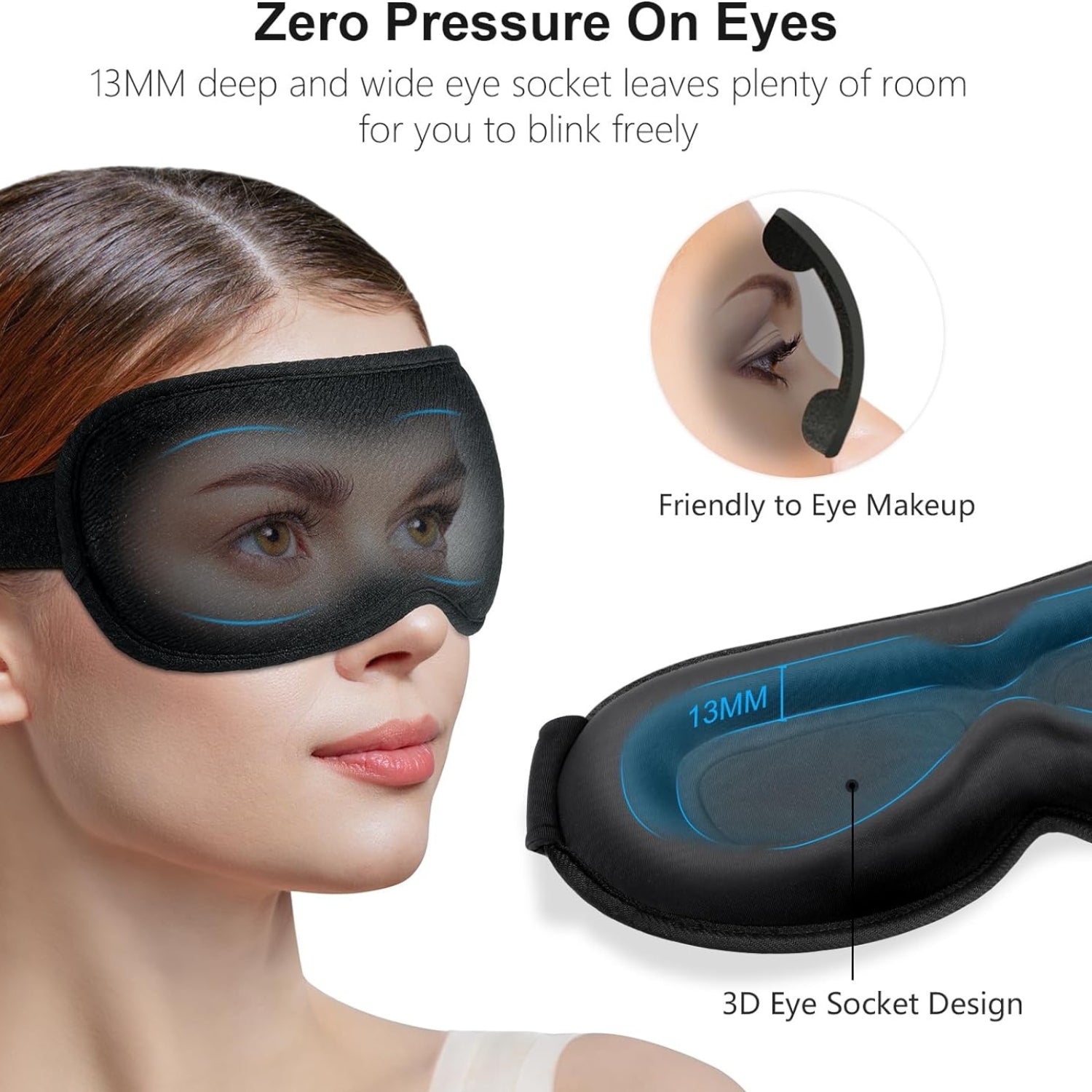 Schlafmaske Schlafbrille 3D Atmungsaktiv für Frauen Herren