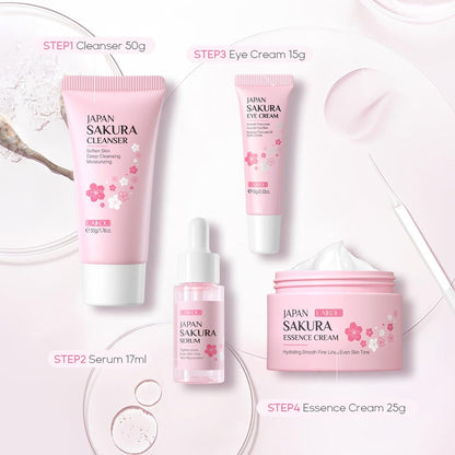 Sakura Geschenkset Frauen 4tlg korean skincare Gesichtspflege Set Feuchtigkeit