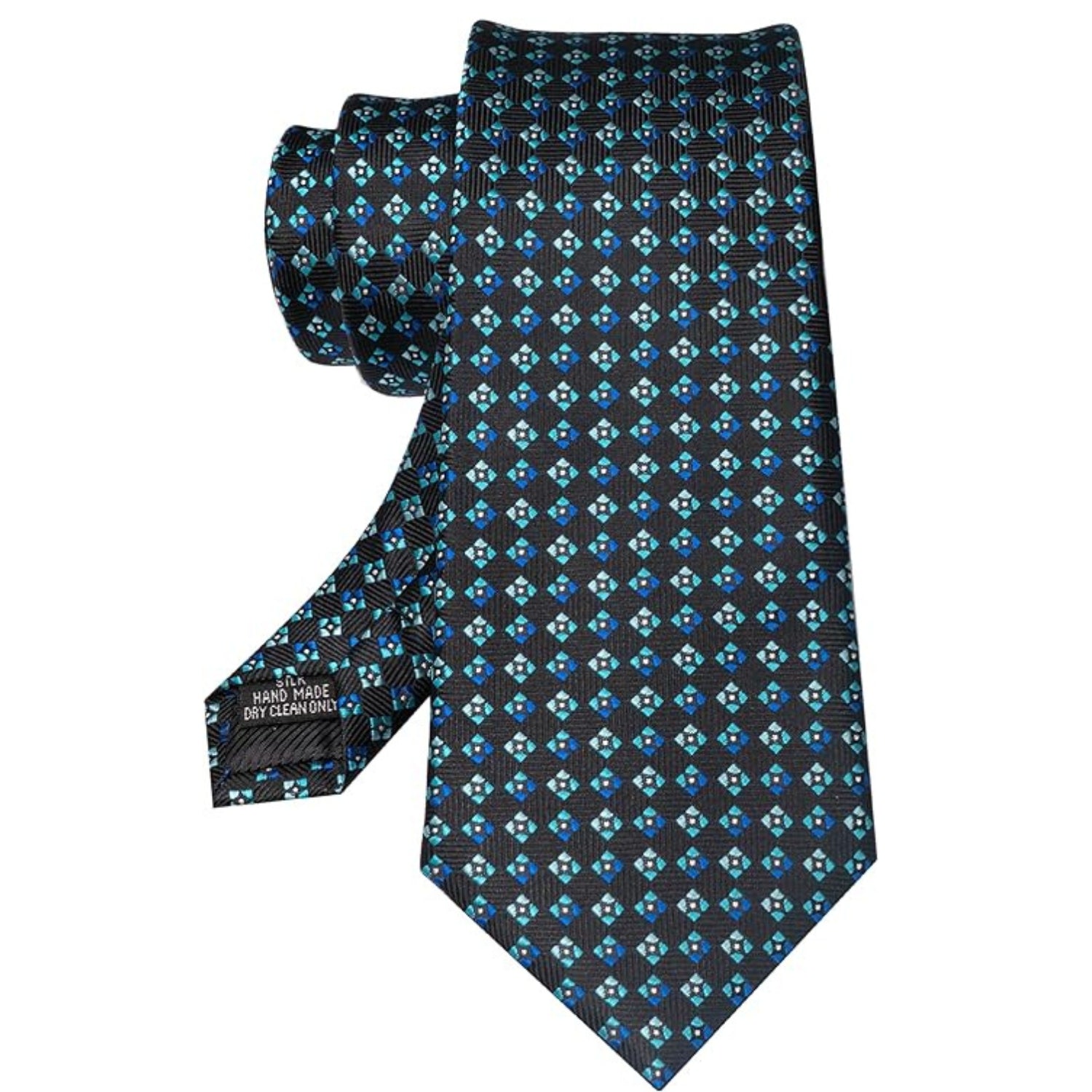 Einfarbige Krawatte Schwarz Blau für Männer Krawattenset mit elegantem Design
