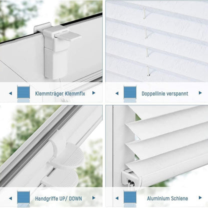 Klemmrollos für Fenster ohne Bohren Jalousie 35x130cm weiß