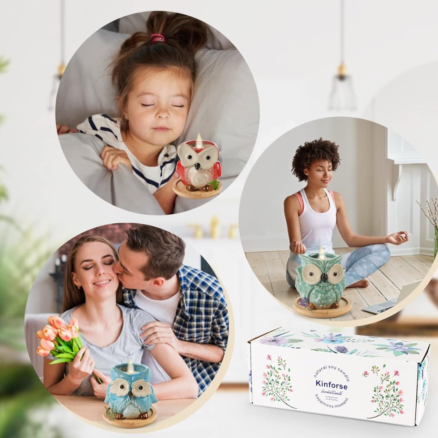 Duftkerzen Geschenkset in Eulen Form Geschenke für Frauen