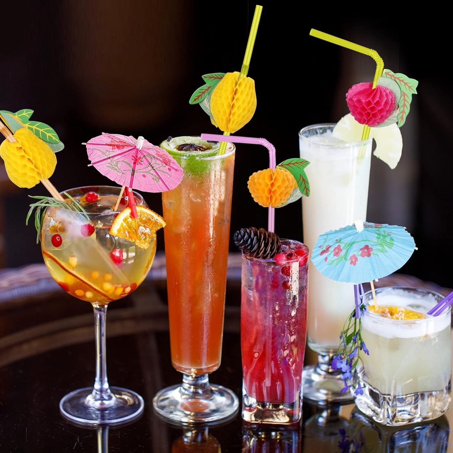 Cocktail Zubehör Set 120 Stück Cocktail Deko Schirmchen