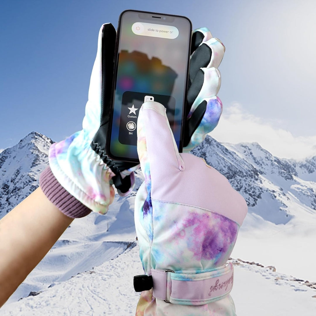 Damen Skihandschuhe Lila Violett Touchscreen Wasserdicht Sporthandschuhe Warm