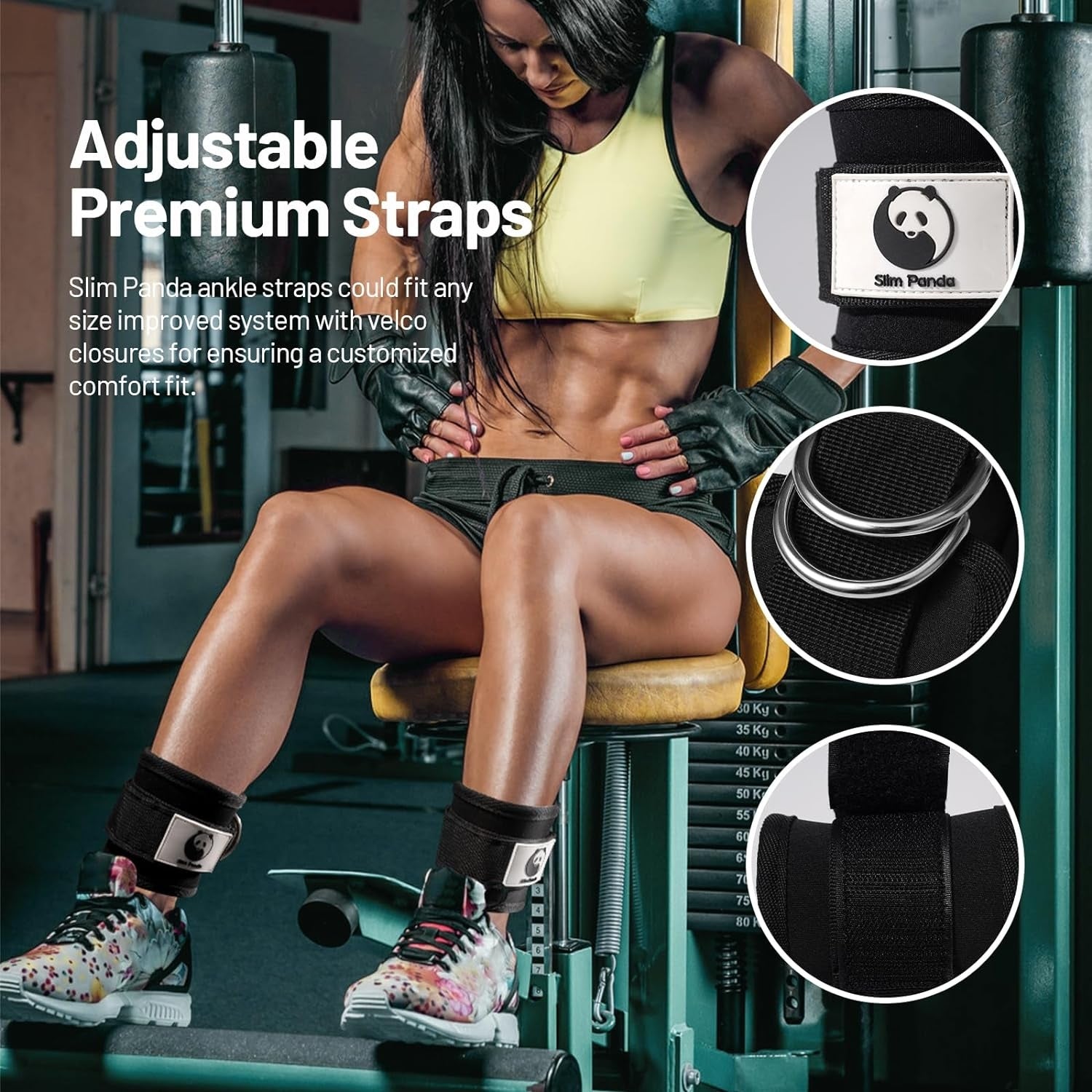 Premium Fußschlaufe Kabelzug Fitness Anklestraps verstellbar