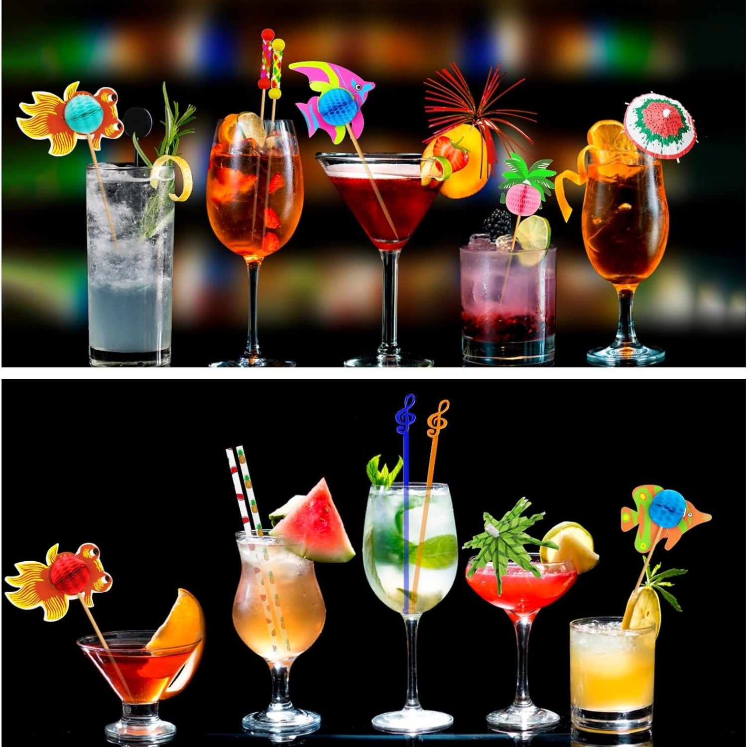 Cocktail Zubehör 179 Stück Cocktail Deko Set Schirmchen
