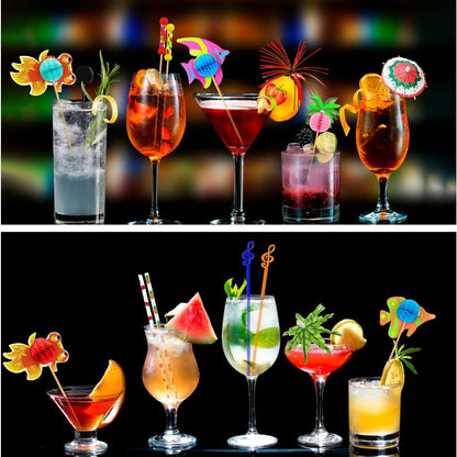 Cocktail Zubehör 179 Stück Cocktail Deko Set Schirmchen