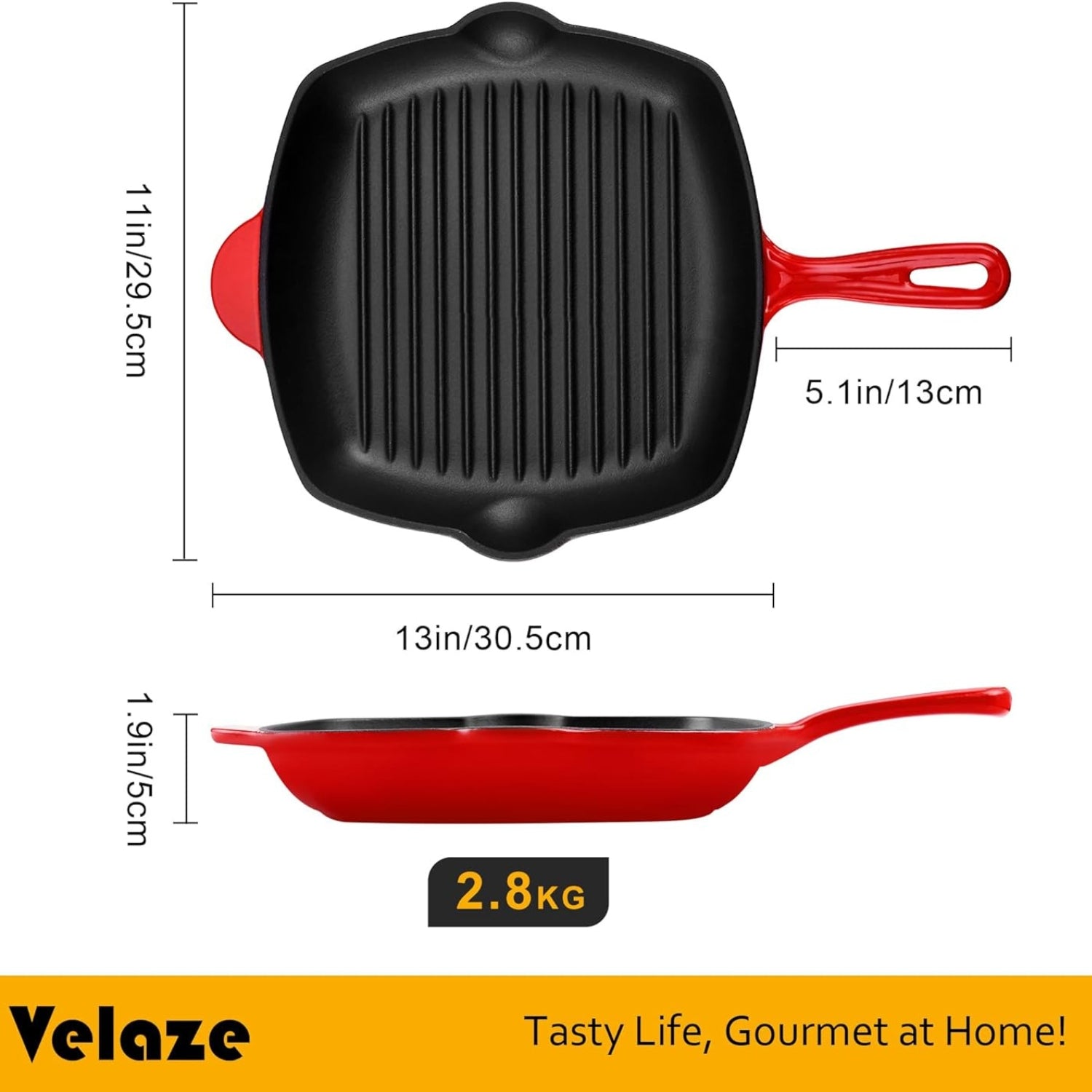Premium Gusseisen Pfanne 29 cm Emailliert Induktionsfähig