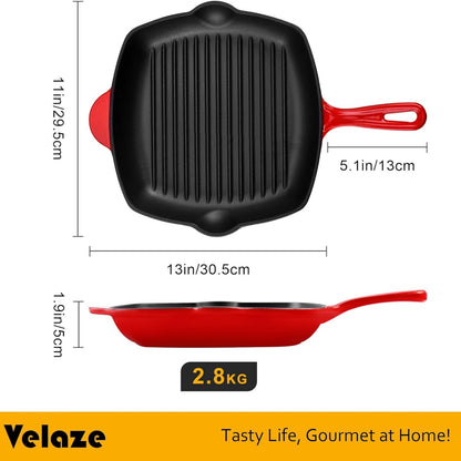Premium Gusseisen Pfanne 29 cm Emailliert Induktionsfähig