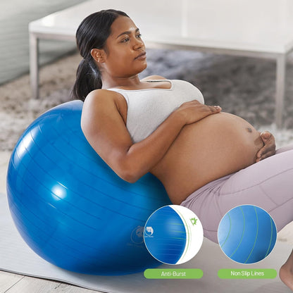 Gymnastikball 65cm Blau Pilates Ball Yoga Ball Aufblasbar