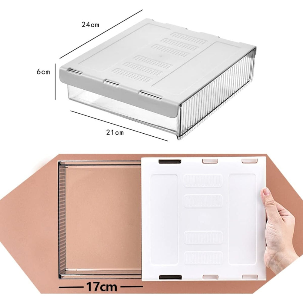 Desktop Organizer Schubladenfach Selbstklebend Transparent Weiß