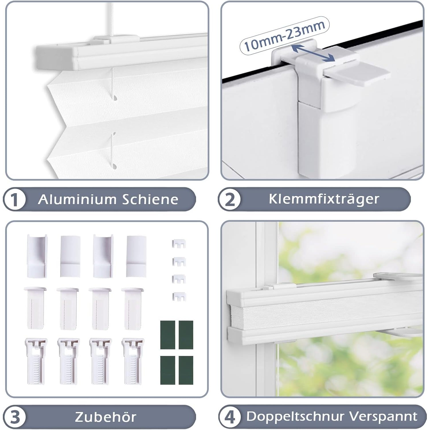 Plissee Klemmfix Jalousie ohne Bohren Rollos 80x120cm