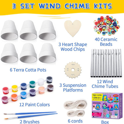 Bastelset Windspiel Malset Kinder DIY Kreativ Handarbeit Geschenk Farbenfroh