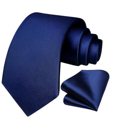 Blau Krawattenset mit Einstecktuch