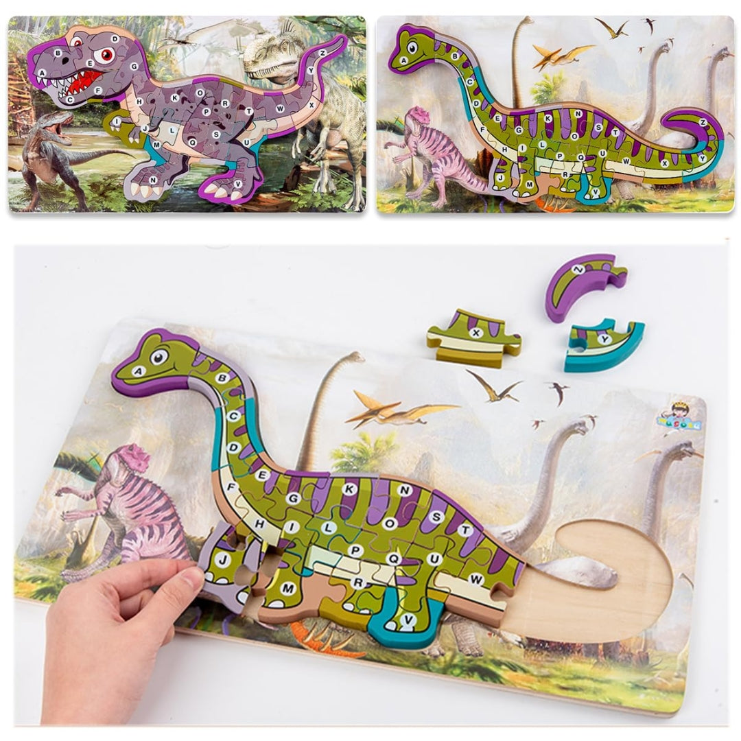 Montessori Dino Puzzle Holz 26Teile Lernspiel ab 2 Jahre