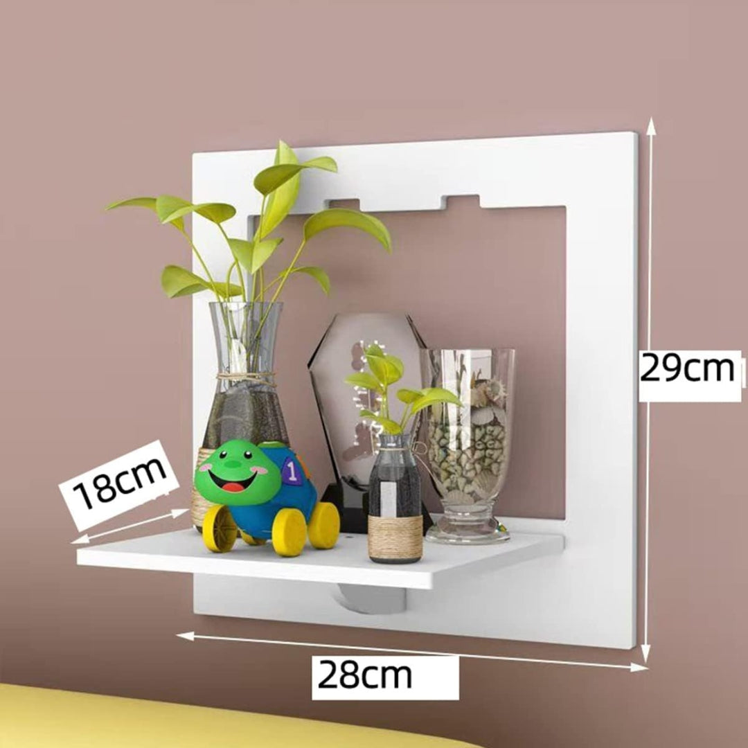 Wandregal Weiß Quadratisch 3er Set PVC Schweberegale 29x29x18cm für Dekoration