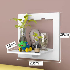Wandregal Weiß Quadratisch 3er Set PVC Schweberegale 29x29x18cm für Dekoration