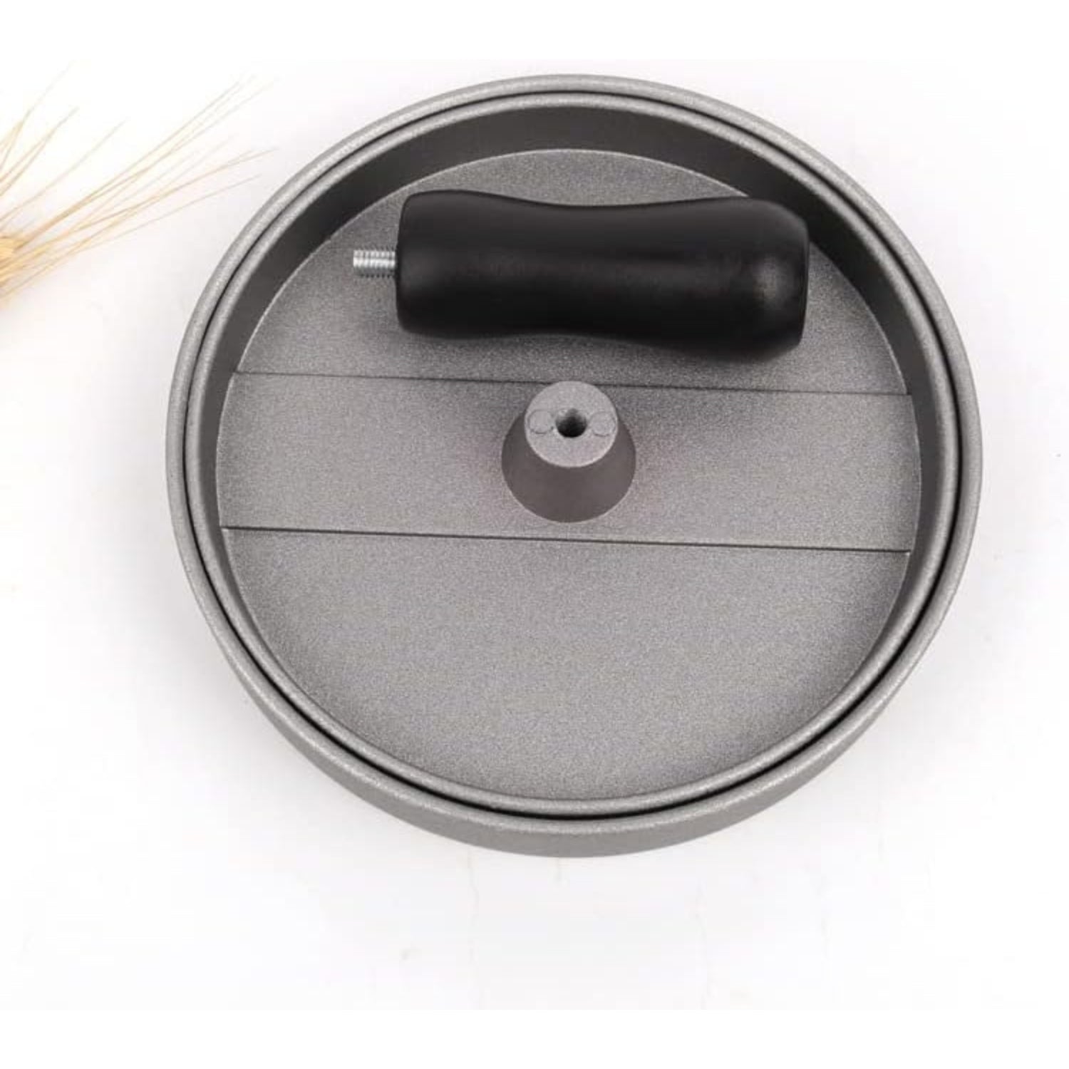 Hochwertige Burgerpresse aus Aluguss 11,8cm für Hamburger Patties BBQ Antihaft mit Kunststoffgriff Spülmaschinenfest Geformte Burger Rillen Design