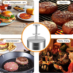 Edelstahl Burgerpresse Burger Pattie Presse +50 Wachspapier