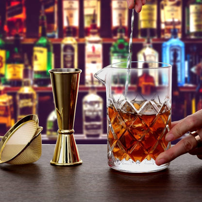 Premium Cocktail Zubehör 18oz Kristall Rührglas Gewichtete Basis Bar-Werkzeug