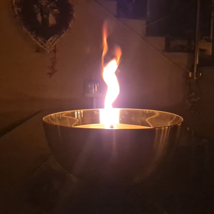 Schwabenfire Große Outdoorkerze mit Dauerdocht in Metallschale garten kerzendeko