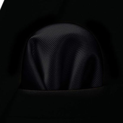 Herren Krawatte Einstecktuch Set Einfarbig Krawattenset für Hochzeit Party in Schwarz Zeitloser Stil für Geschäft und Casual