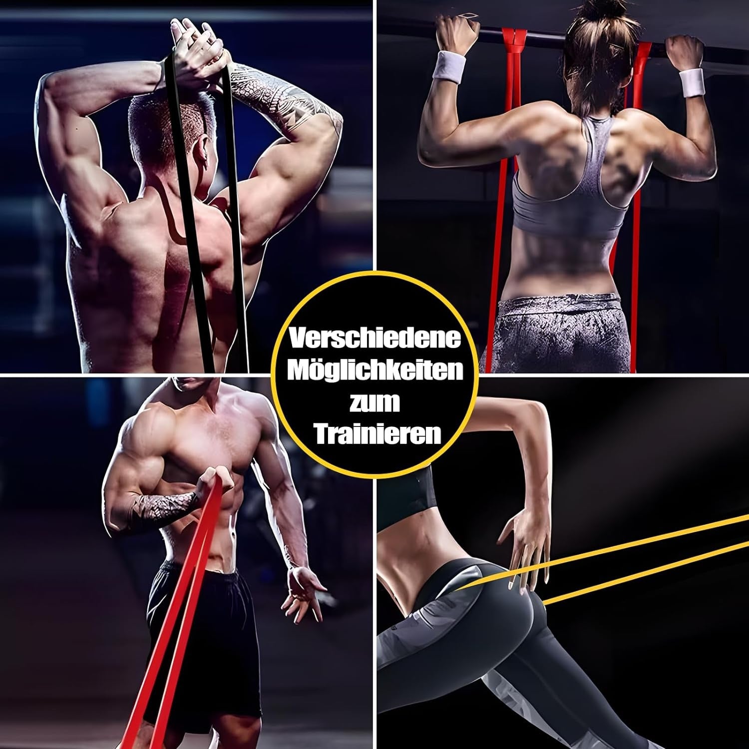 Fitnessbänder Set Terrabänder Resistance Bands Set Fitnessbänder mit 3 Widerstandsstufen mit Türanker Griffen Schutzhülle Tragetasche Home gym