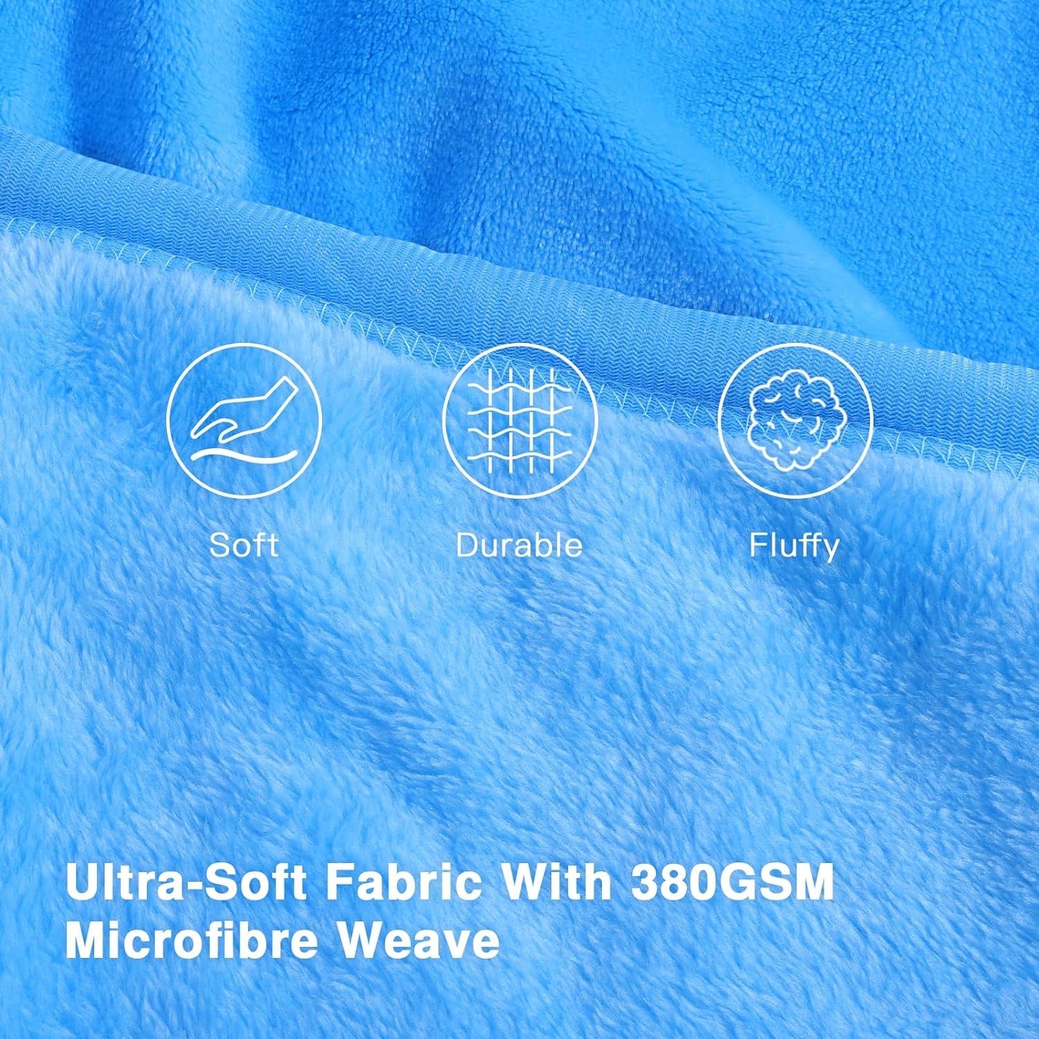 Kuscheldecke Flauschig 130x160 cm 380GSM Kuscheldecke Kinder Sofadecke Couchdecke Wohndecke Flanelldecke Superweiche Decke für Innen Außen Blau