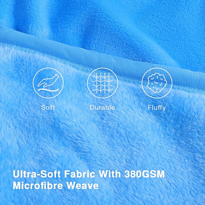 Kuscheldecke Flauschig 130x160 cm 380GSM Kuscheldecke Kinder Sofadecke Couchdecke Wohndecke Flanelldecke Superweiche Decke für Innen Außen Blau