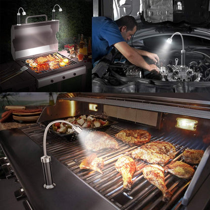 Grill Licht Set 2er Pack Magnetische Grilllampe für BBQ Outdoor Batteriebetrieben 360 Grad Super Hell Wetterfest Grill Zubehör Arbeitslampe Schwarz