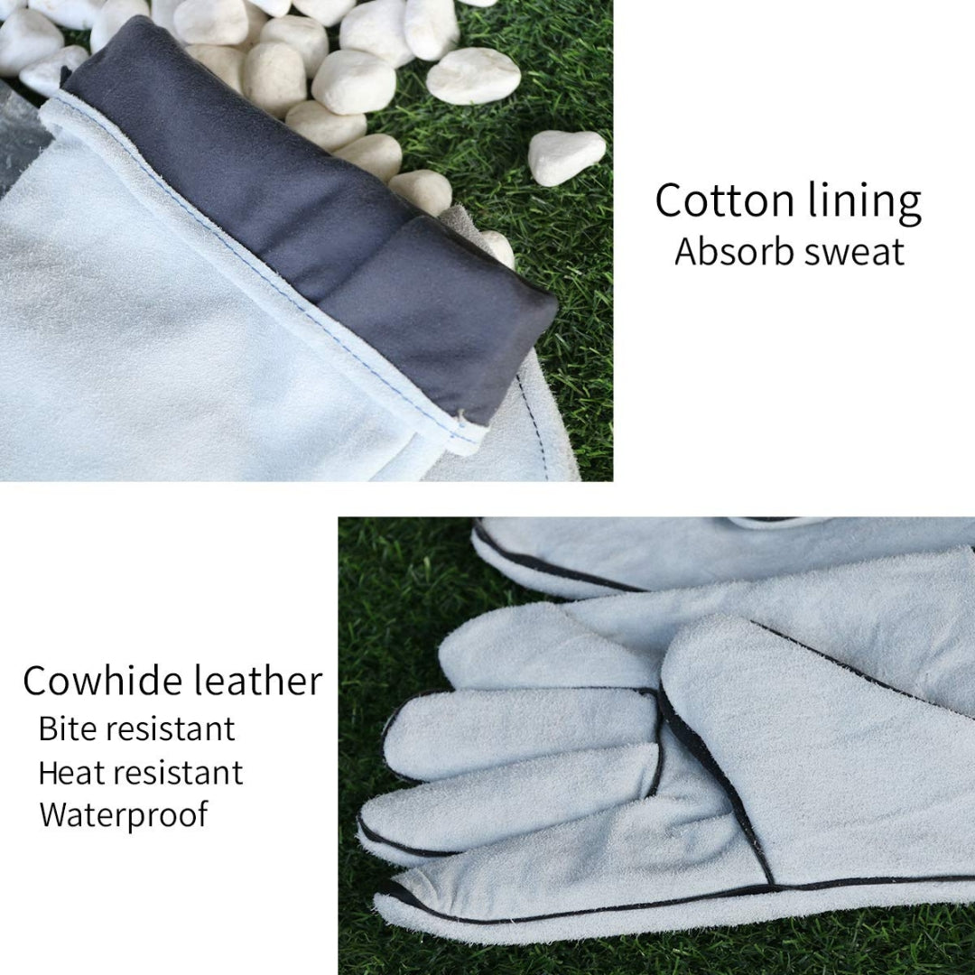 Anti-Biss Handschuhe Langärmlig Punktfest Kevlar Garten Grau