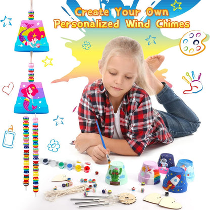 Bastelset Windspiel DIY Malset Kinder Geschenk Kreativset ab 6 Jahre Bunt