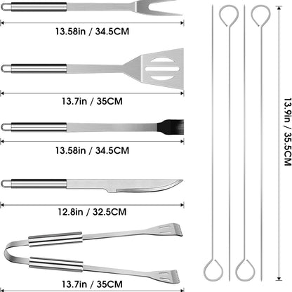 Hochwertiges Grillbesteck Set 9tlg aus Edelstahl Geburtstagsgeschenk für Männer mit Tasche grill geschenke grillzubehör