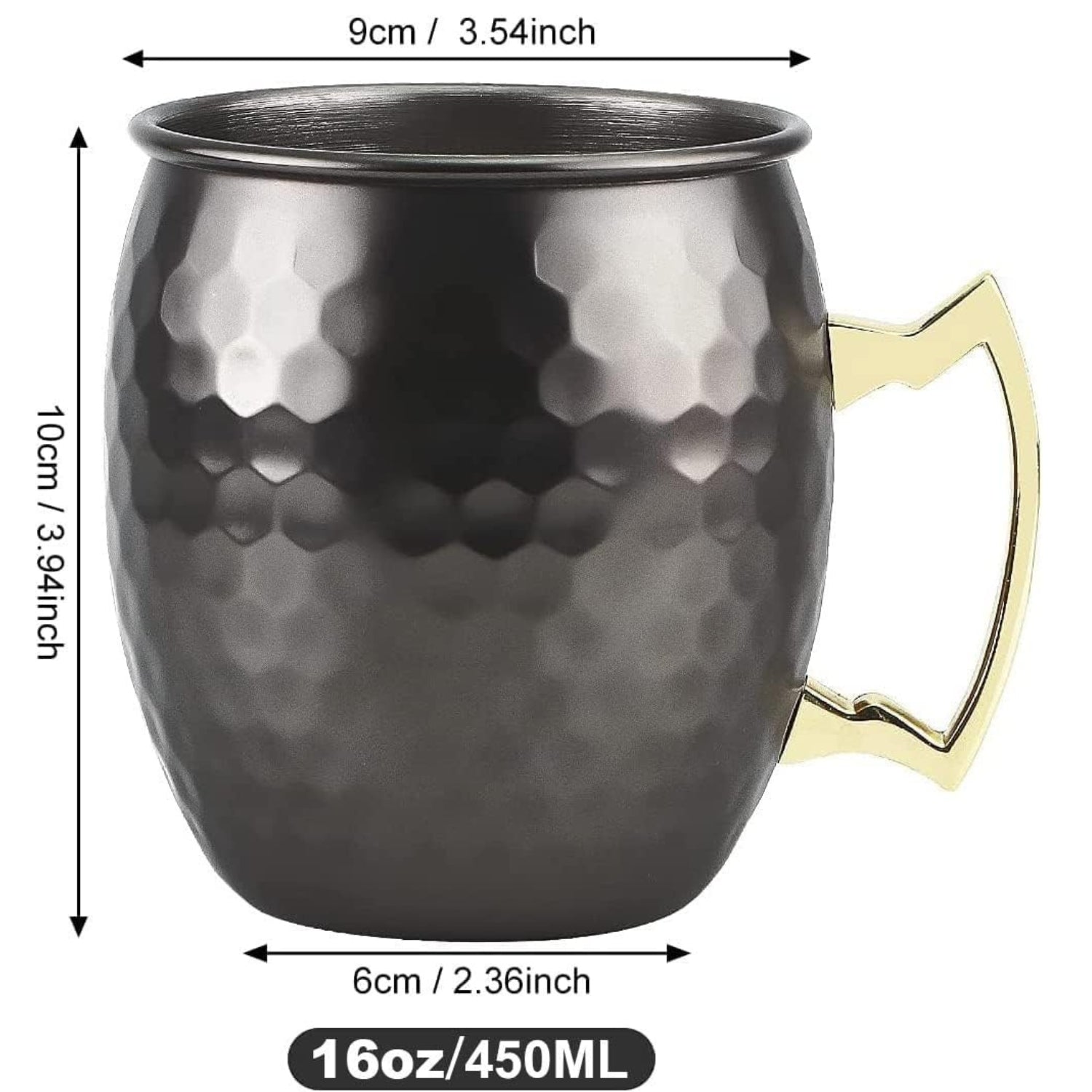 Moscow Mule Becher Set Schwarz Handgefertigt Geburtstagsgeschenke mit Zubehör