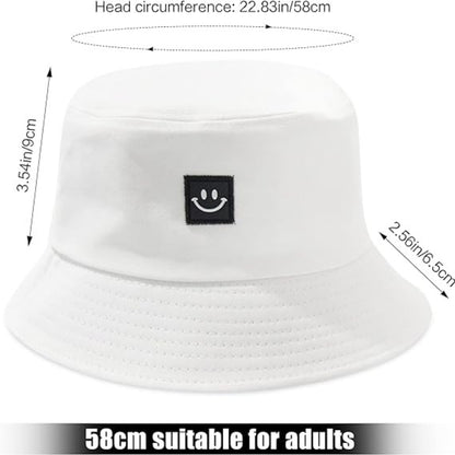 2 Stück Fischerhüte Bucket Hat Unisex Sonnenhut Baumwolle Buckethut Faltbar Fischerhut Anglerhut Sommermütze festival outfit damen Schwarz Weiß
