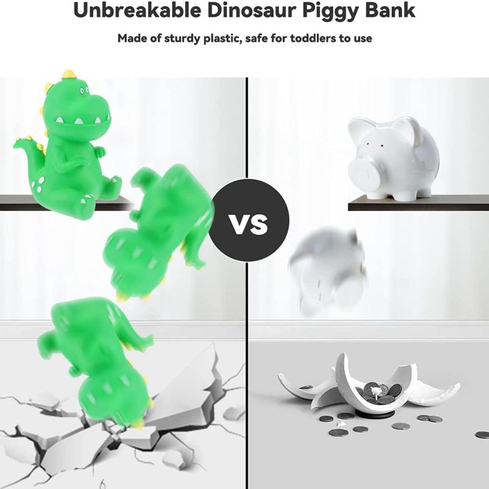 Dinosaurier Sparschwein Cartoon T-Rex Grün Kinder Geldbank Geschenk