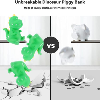 Dinosaurier Sparschwein Cartoon T-Rex Grün Kinder Geldbank Geschenk