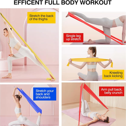 Widerstandsbänder Resistance Bands 3er-Set 1.5M/2M Lang Fitnessbänder Widerstandsbänder in 3 Stärke Gymnastikband für Crossfit Muskelaufbau