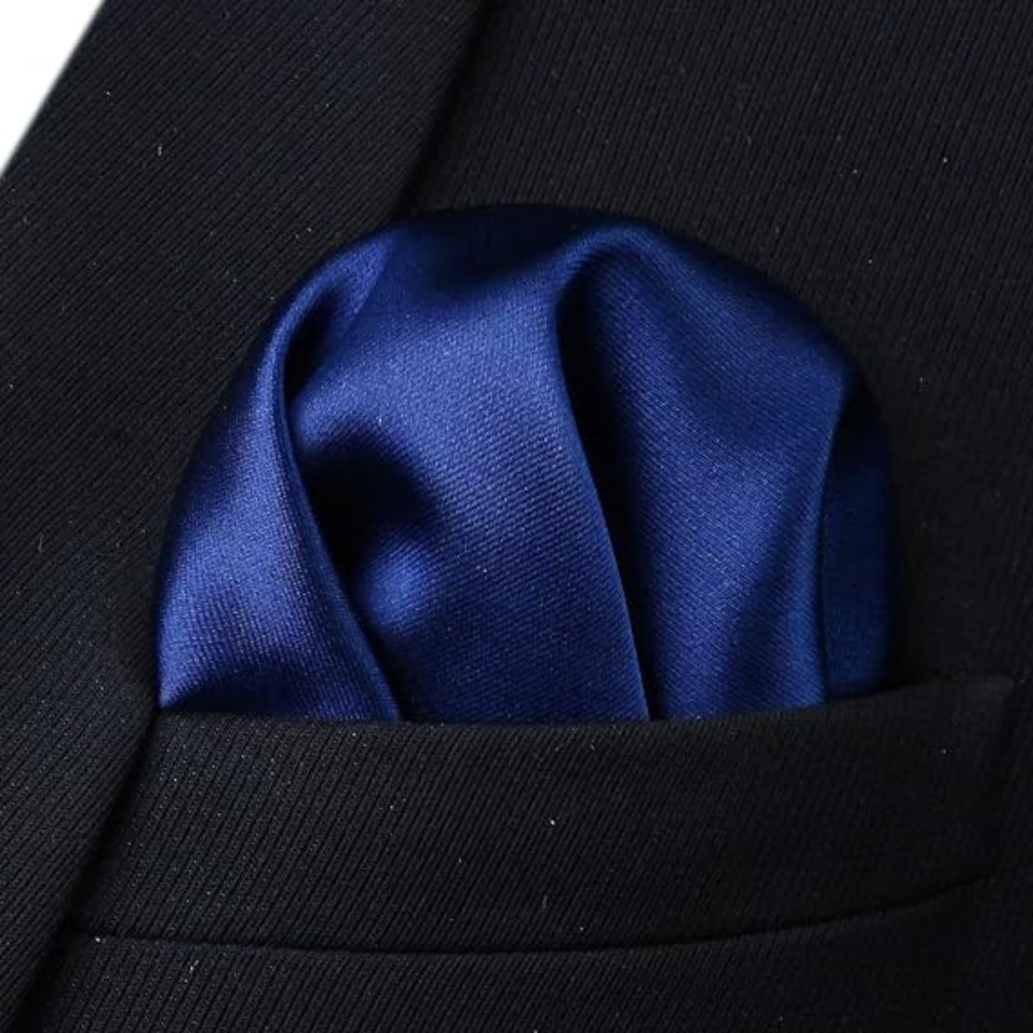 Herren Krawatte Einstecktuch Set Einfarbig Krawattenset für Hochzeit Party in Blau Dunkelblau Zeitloser Stil für Geschäft und Casual