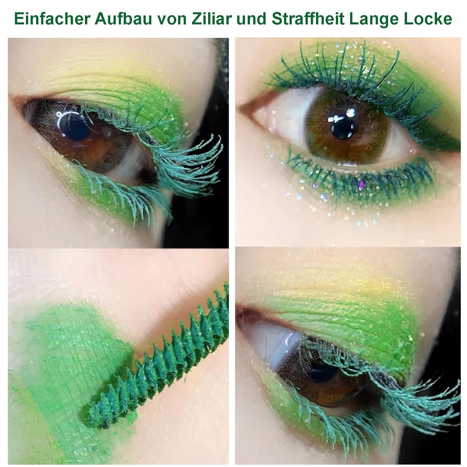 Wasserfeste Wimperntusche Grün Mascara Volumen Langlebig Wischfest Make-up