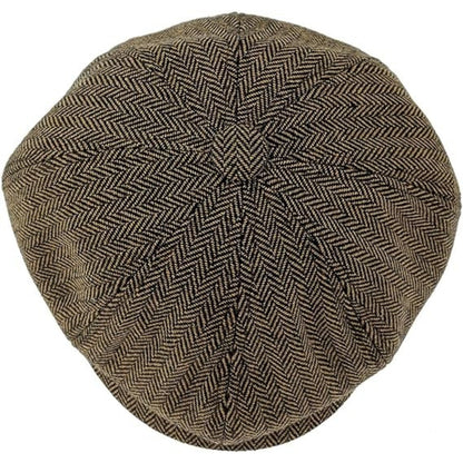 Schiebermütze Herren Sommer Stil Tellermütze Schirmmütze Herren Damen 8 Panel Peaky Fischgräten Tweed Retro 1930s Gatsby Cap Flat Hut passen